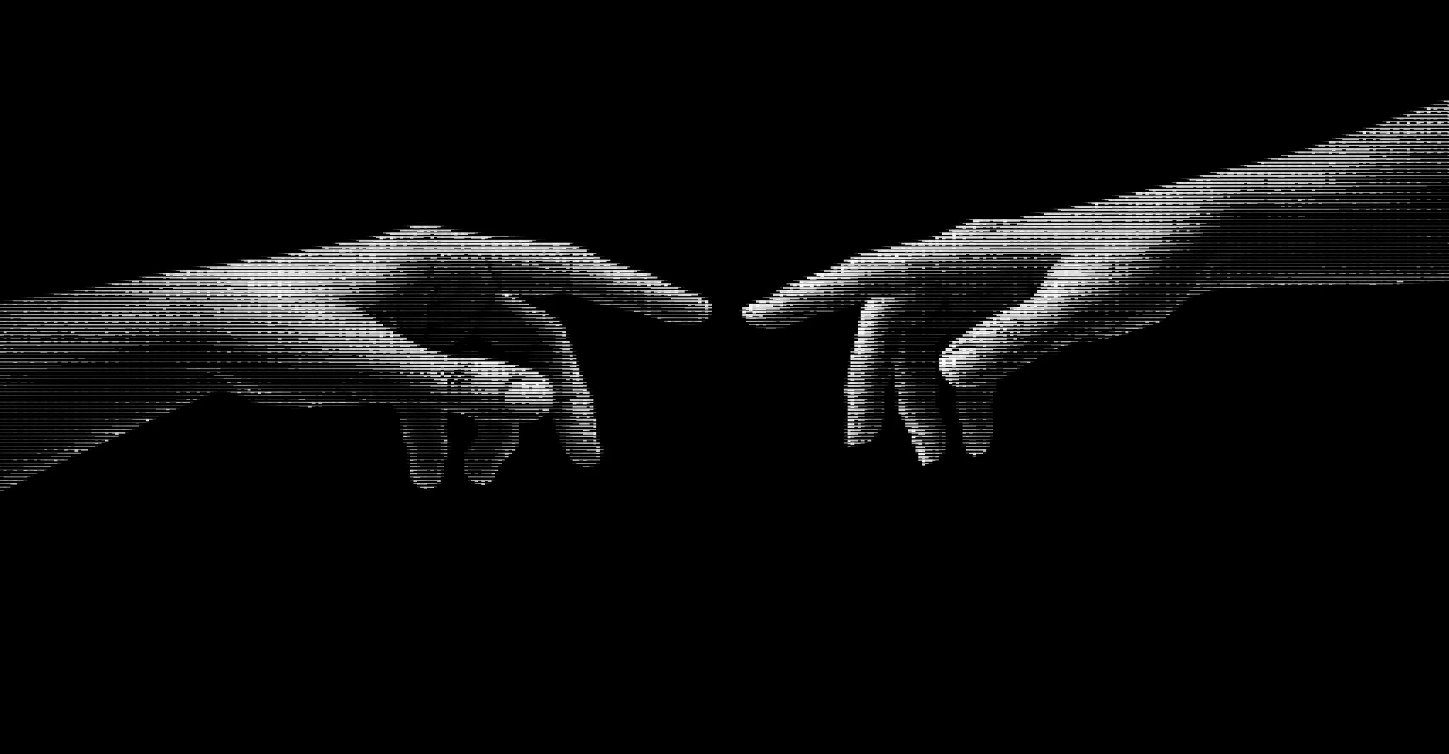 Two hands reaching toward each other, the partnerships engraving
